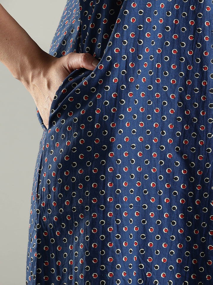 Blue soft daily wear pure cotton nighty for women