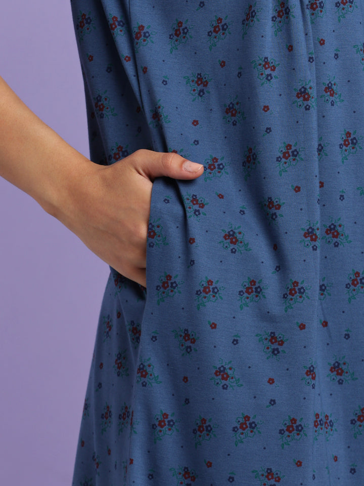 Denim sprig cotton blend nightydress for women online