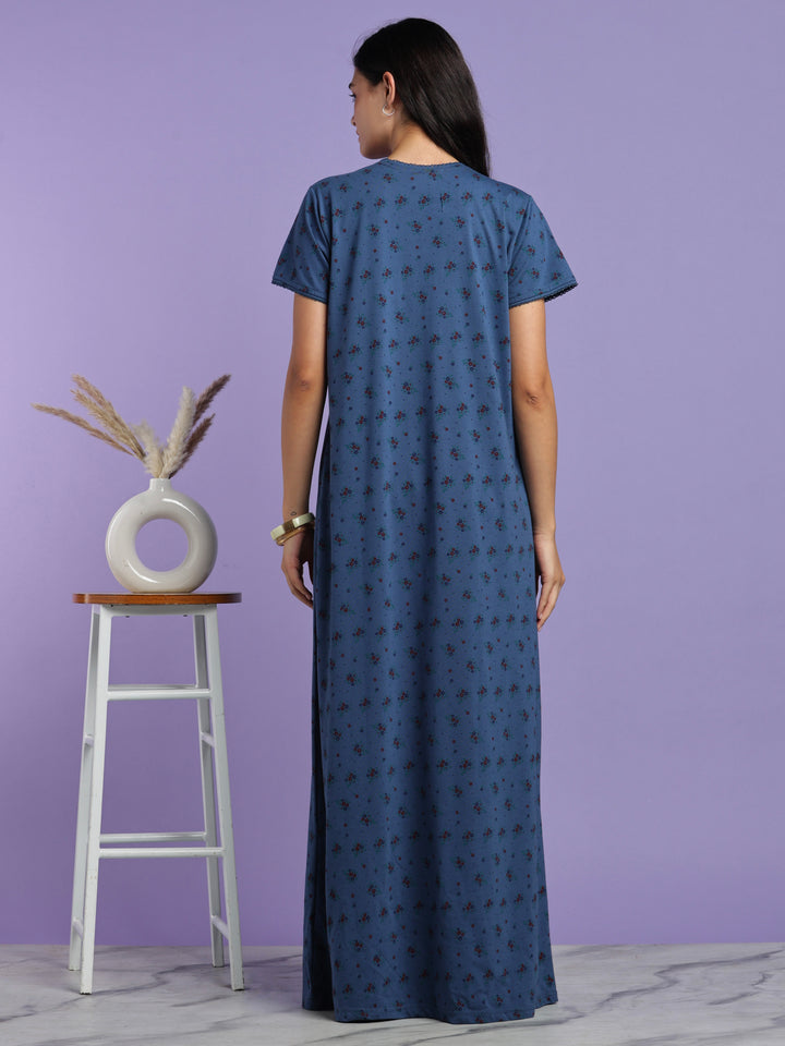 Denim sprig cotton blend nightydress for women online