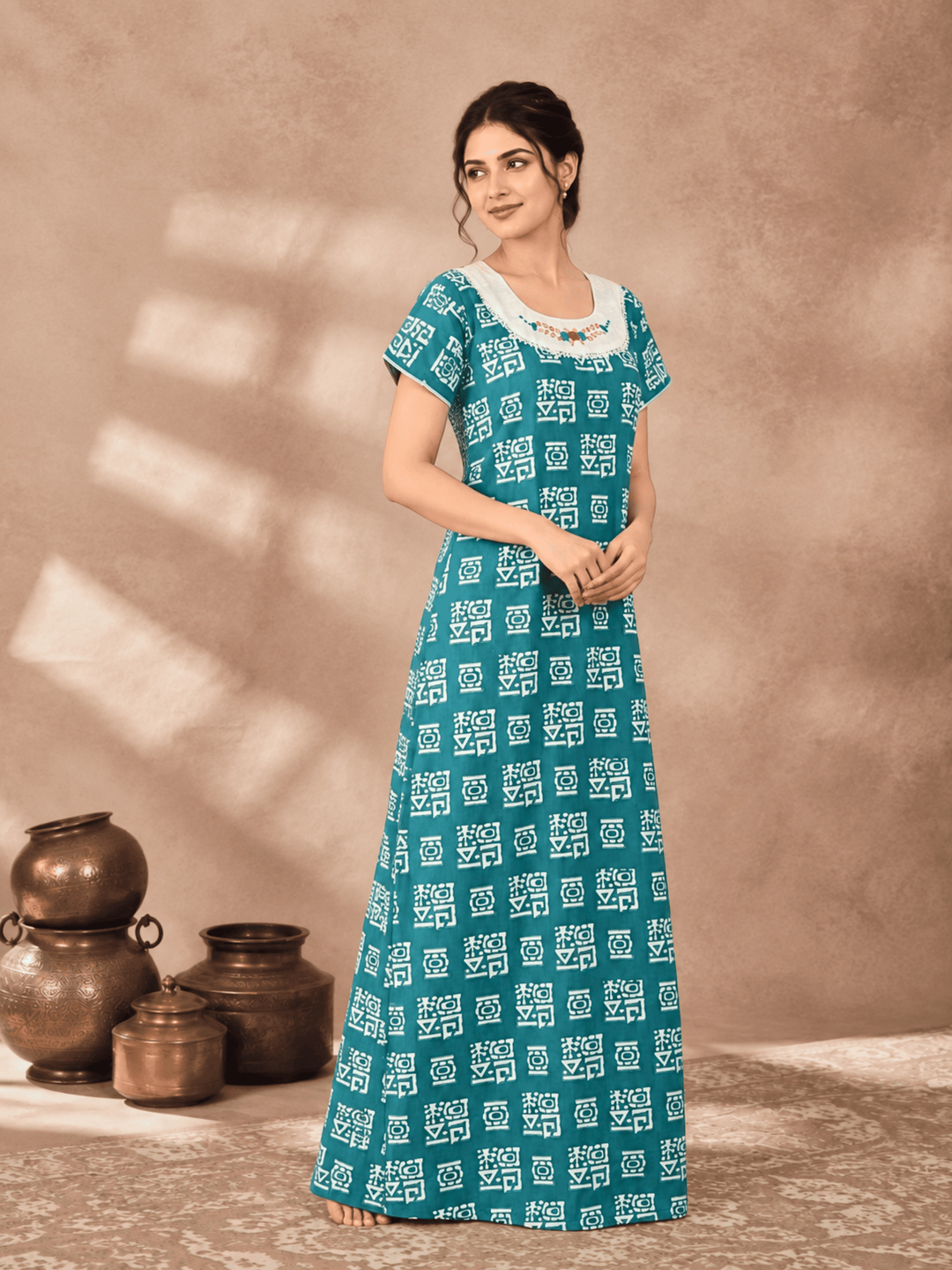 Pure cotton designer nighty dress for women online