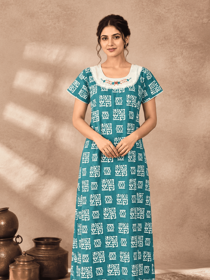Pure cotton designer nighty dress for women online