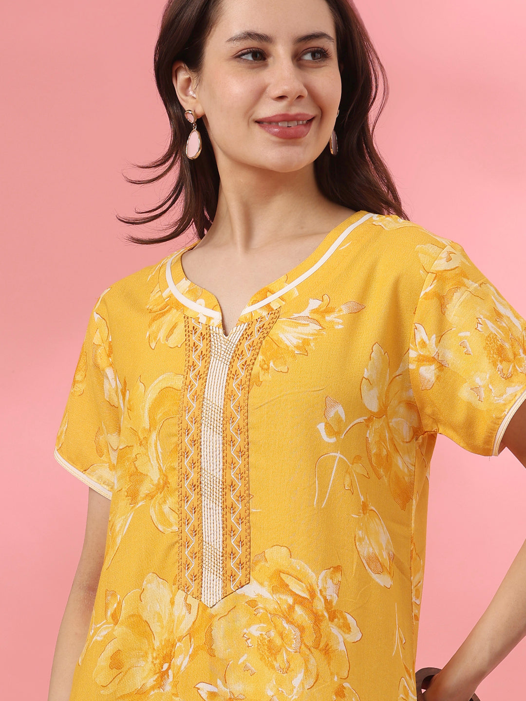 Embroidered floral alpine nighty for women online