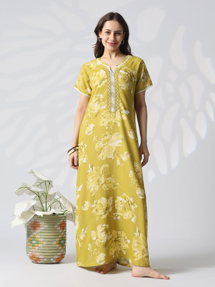 Floral alpine designer nighty dress for women online