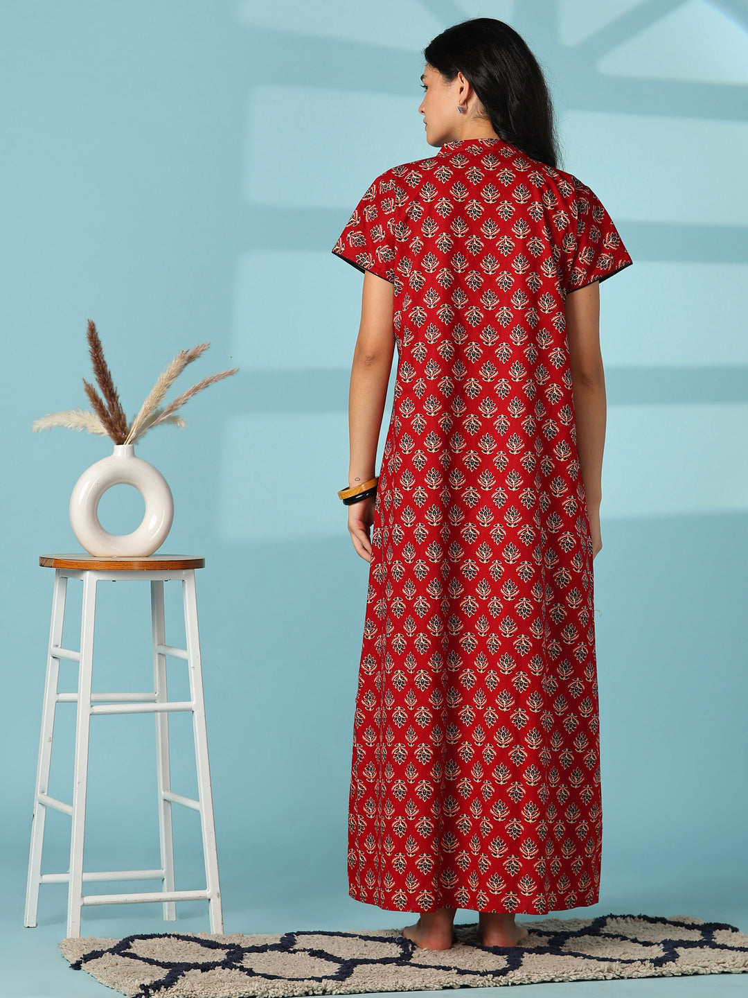 Pure cotton floral buti designer nighty for women online