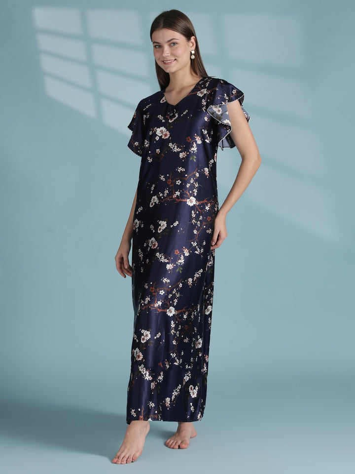 Elegant floral satin nightwear for women online