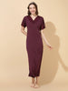 Malai Modal Lace Neck Designer Nighty for Women Elegant A Line
