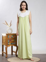 Pure Cotton Sleeveless Dot Neon Nighty for Women