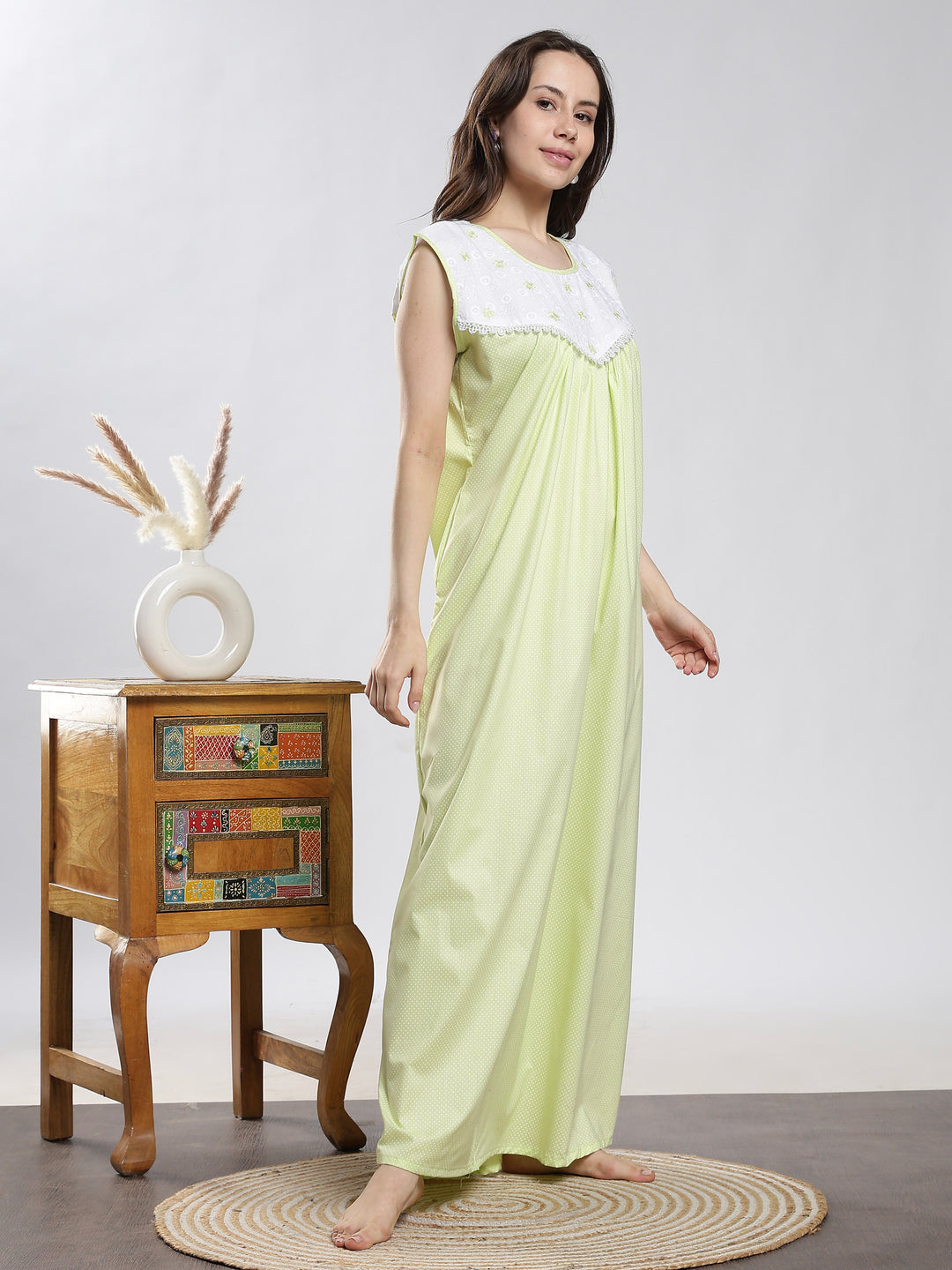 Soft sleeveless nighty for women in summer