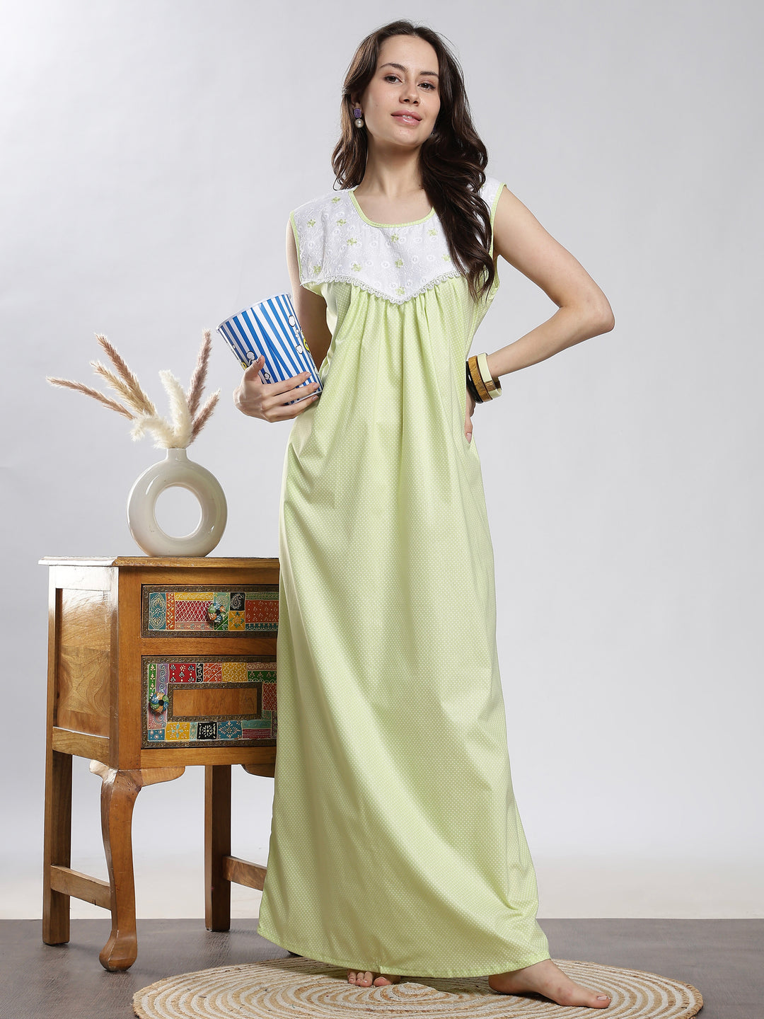 Soft sleeveless nighty for women in summer