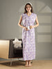 Lavender Floral Bamboo Crush Sleeveless A Line Nighty for Women