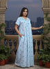 Sitarah Edit – Pure Cotton Phulkari Nightdress in Soothing Light Blue