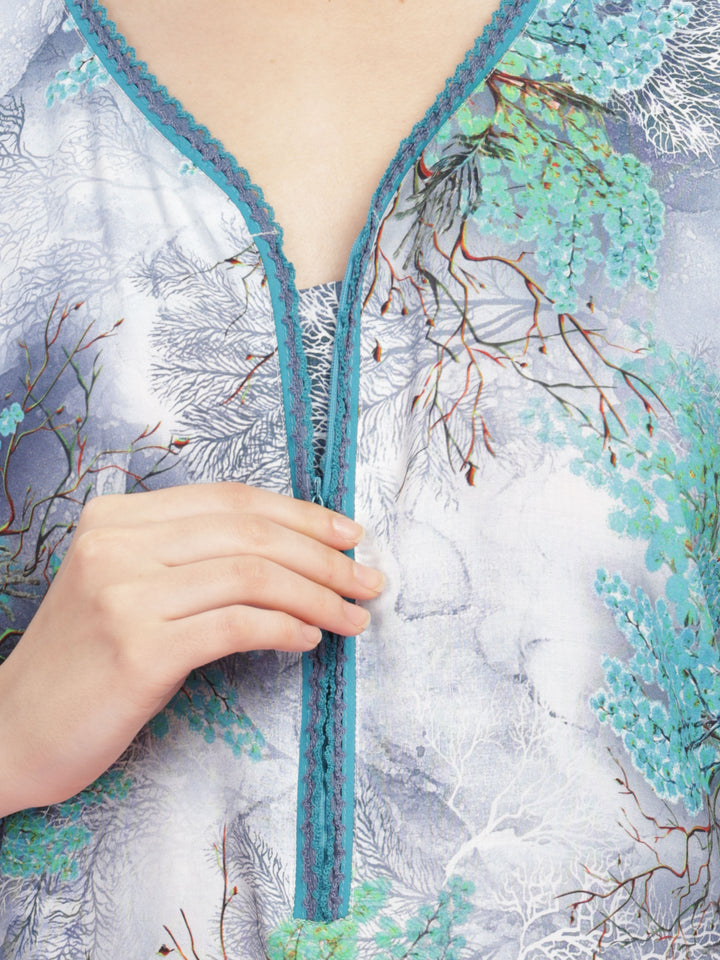 Trendy cool green cozy sleeveless nighty for women