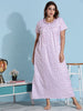 Elegant Light Pink Cotton Pleated Nightdress for Women