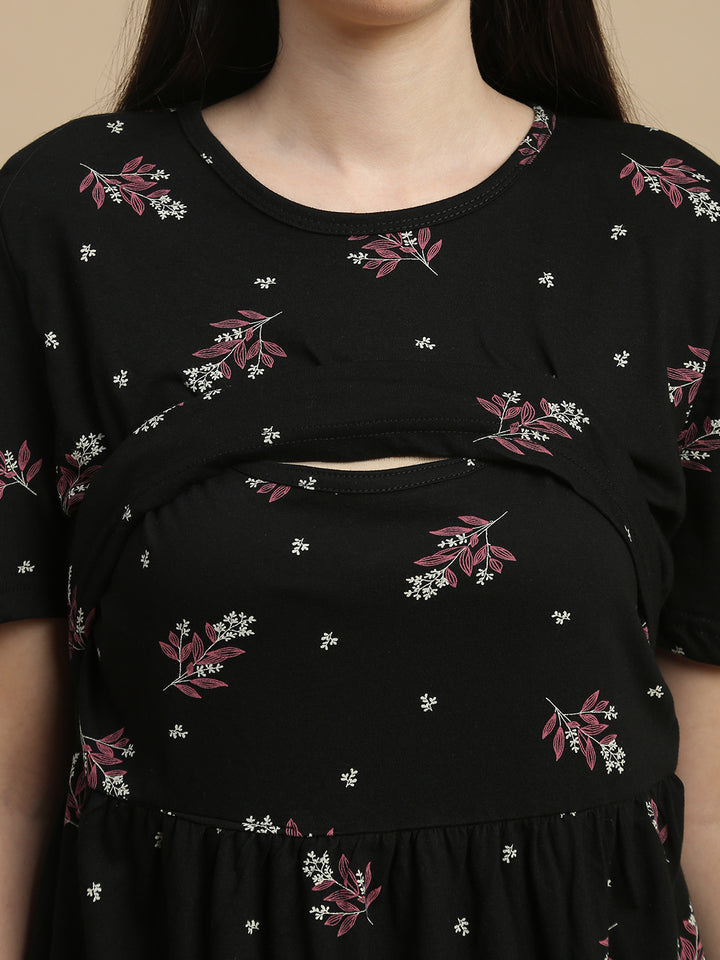 Soft floral maternity nighty for women online
