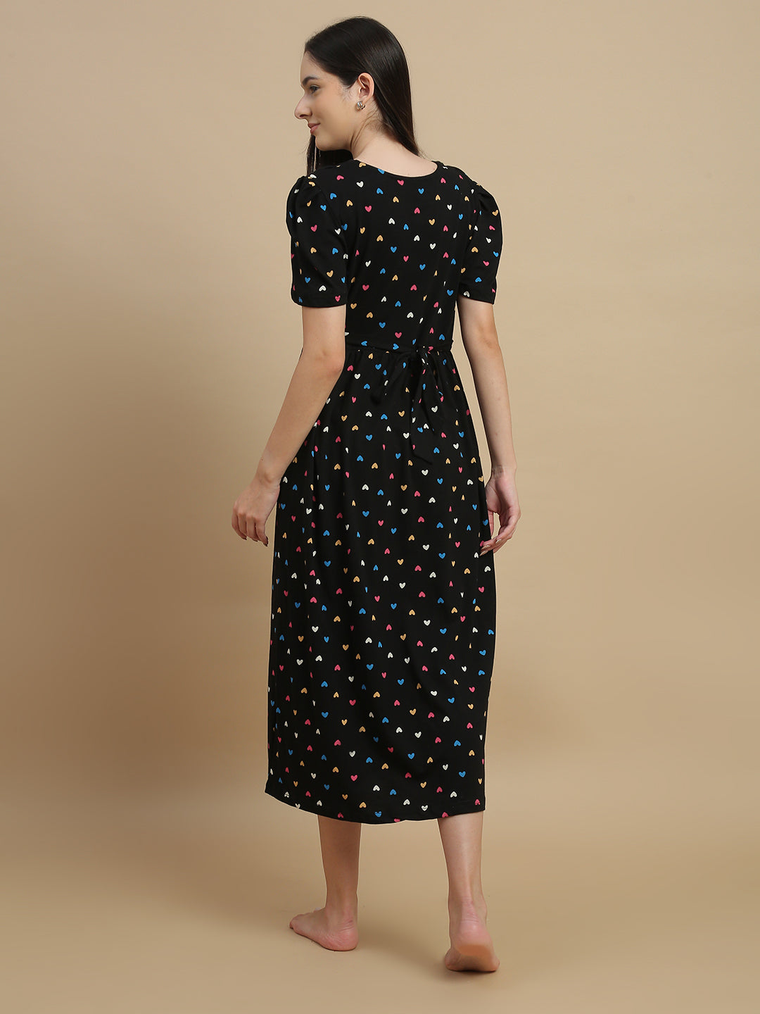 Black sweetheart feeding friendly maternity nighty online