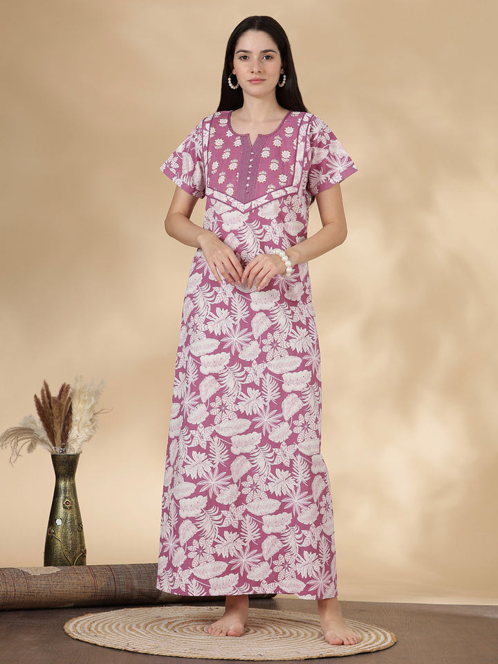 Pure cotton nightwear for summer with pocket