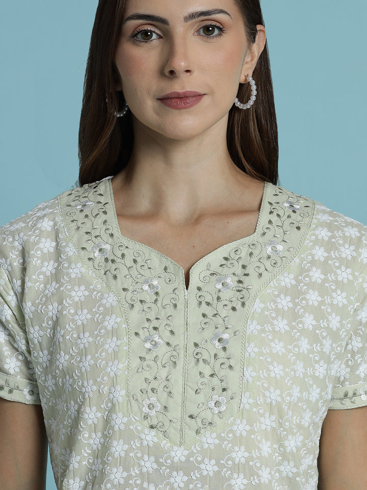 Premium pure cotton off white nighty for women