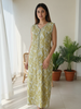 Olive Green Floral Alpine Nighty for Women Summer Comfort