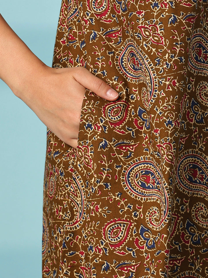 Bronze paisley print cotton night wear for women online
