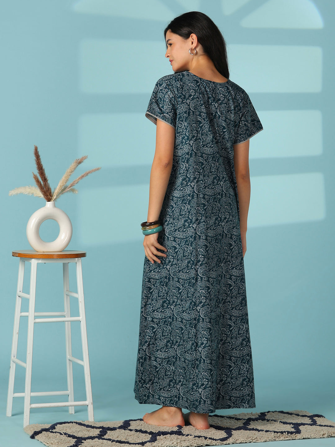 Pure cotton paisley designer nighty for women online
