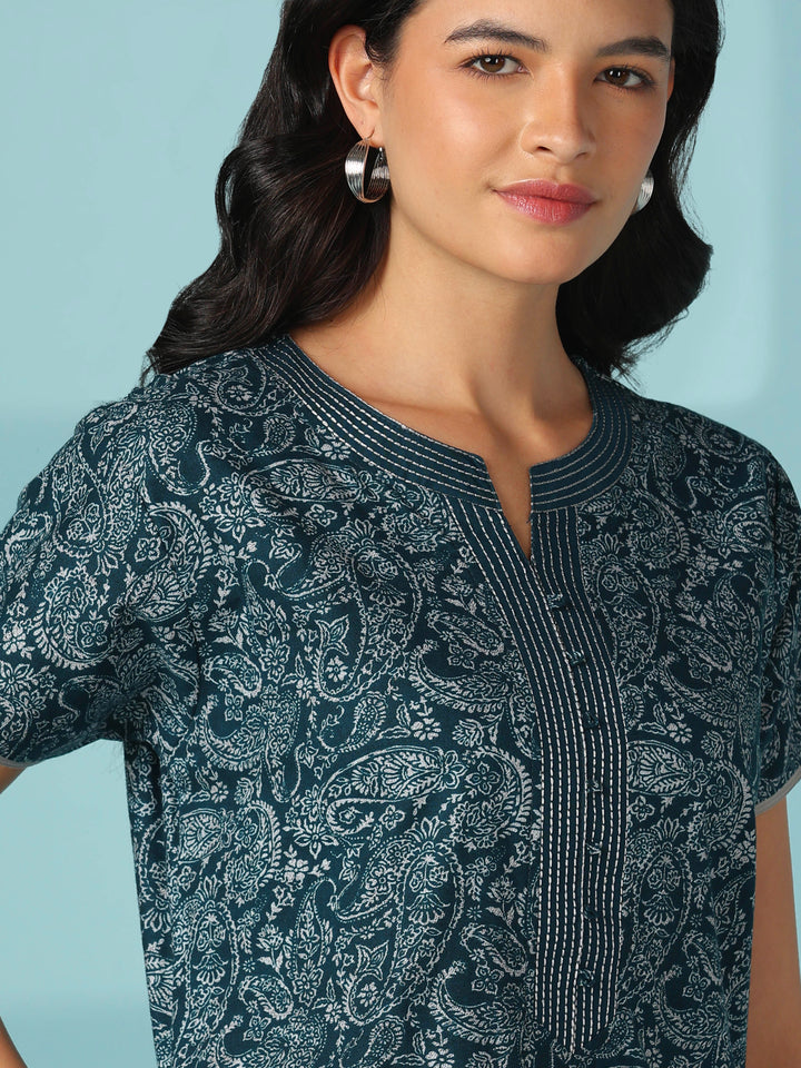 Pure cotton paisley designer nighty for women online