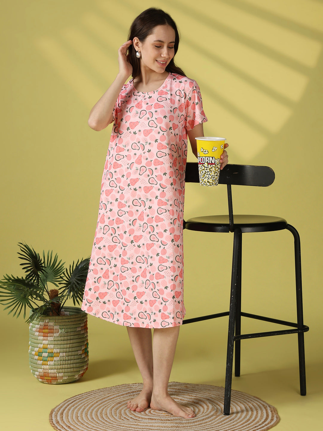 Gloss malai fruit print short night dress for women
