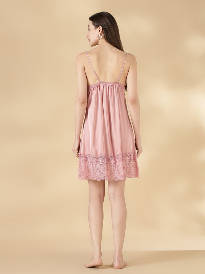 Dusty rose branded and best satin nighty with matching robe