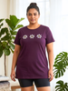 Wine Cotton Long T Shirt for Women with Pocket