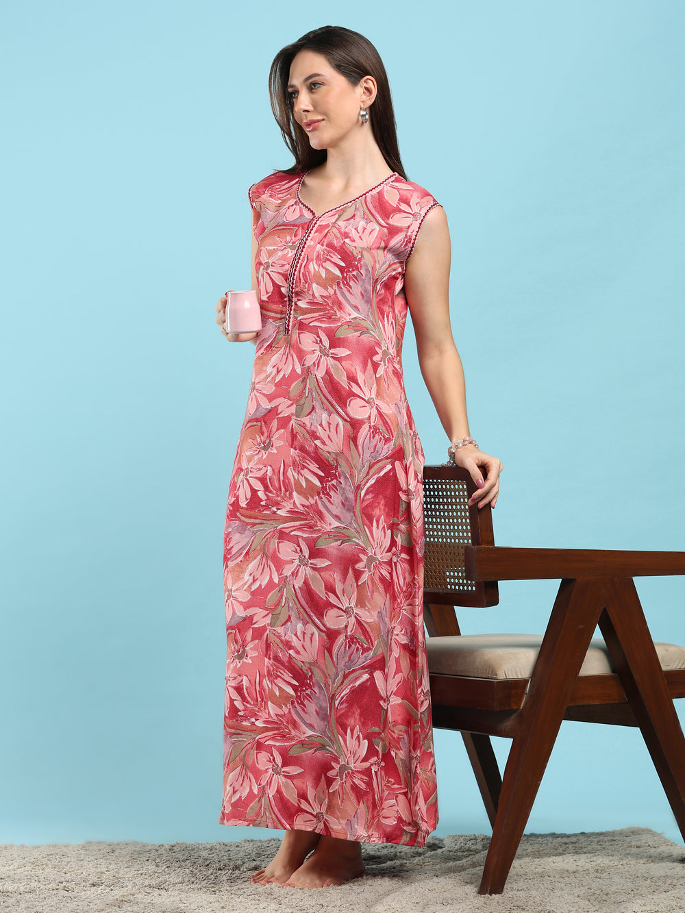 Elegant floral alpine nightdress for women online