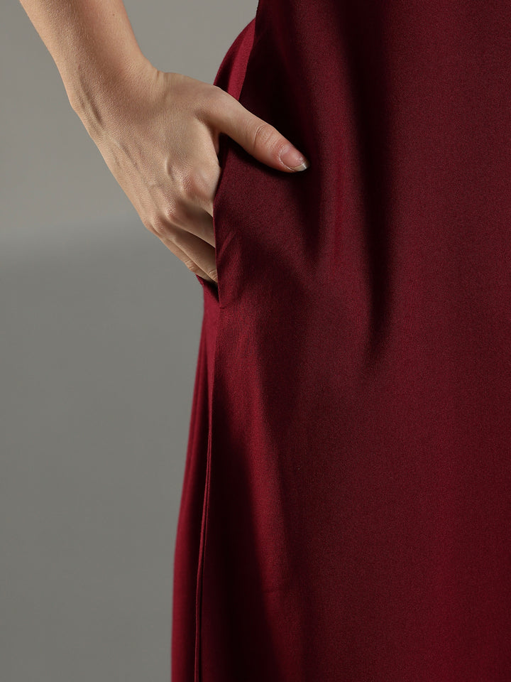 Ruby red premium nightwear for women with embroidery