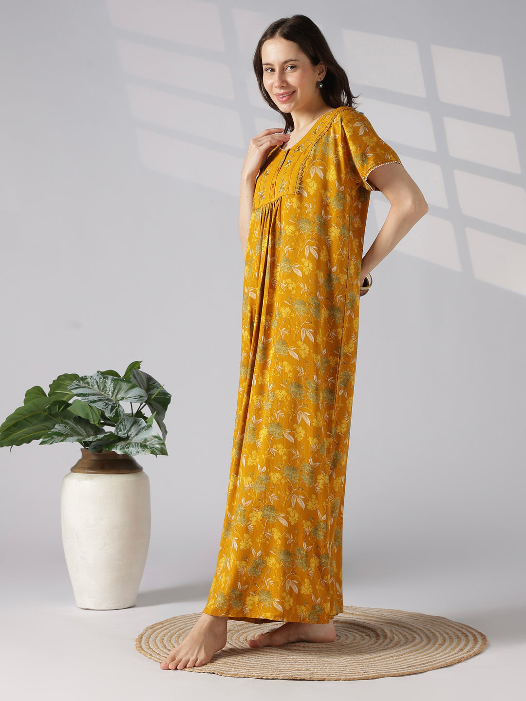 Botanical print alpine nighty for women online