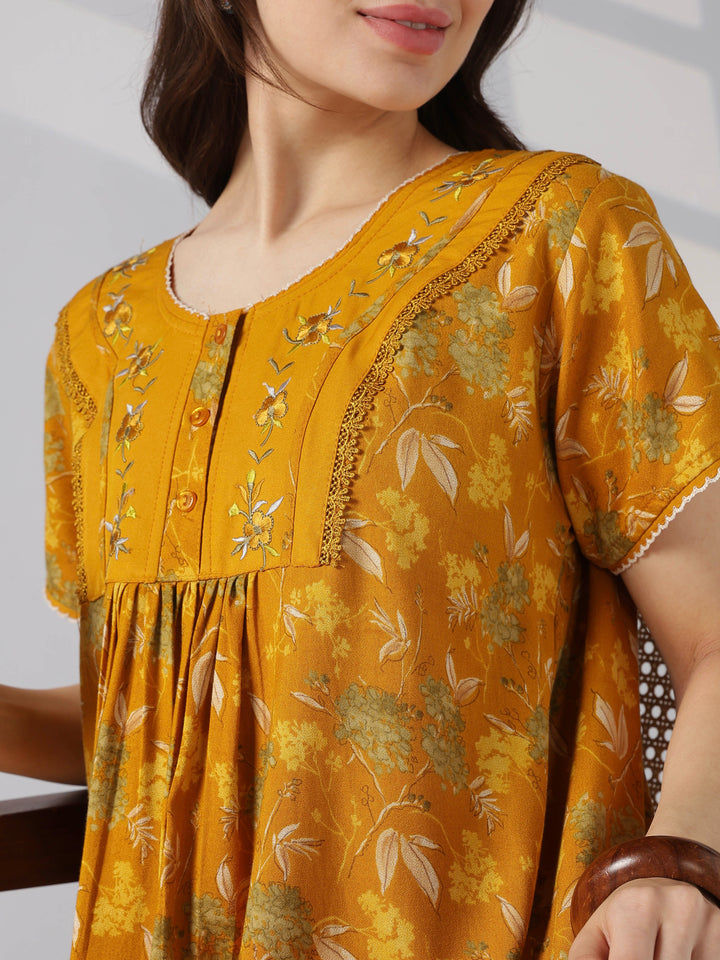 Botanical print alpine nighty for women online