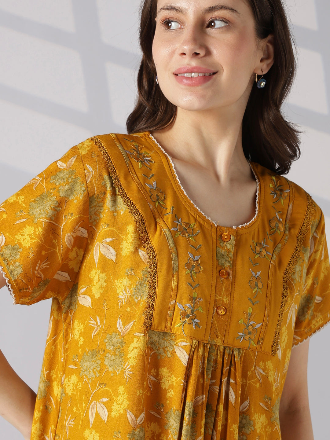 Botanical print alpine nighty for women online