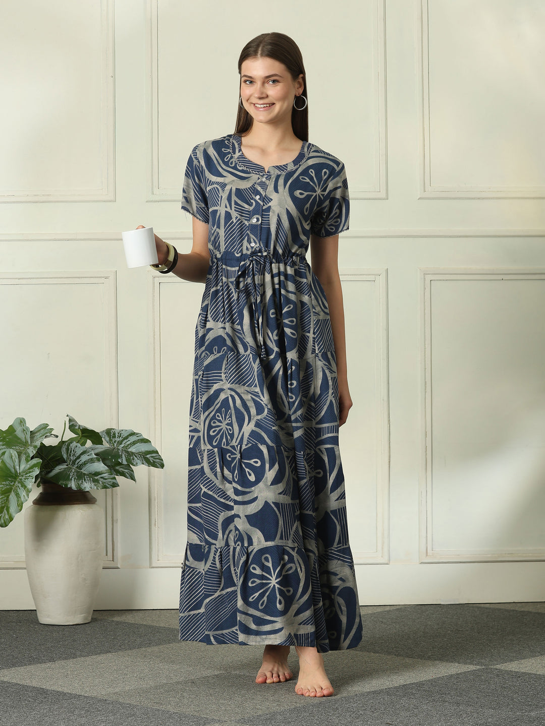 Alpine designer nighty for women with tiered hem online