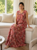 Blush Floral Print Alpine Sleeveless Designer Nighty