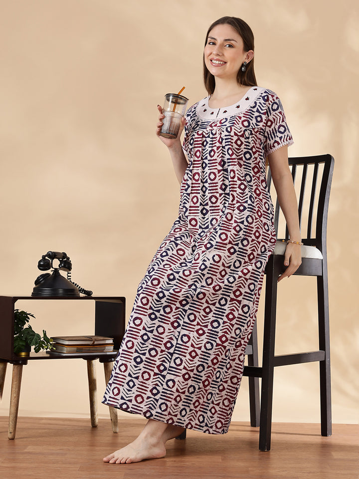 Original pure cotton batik print nighty for women