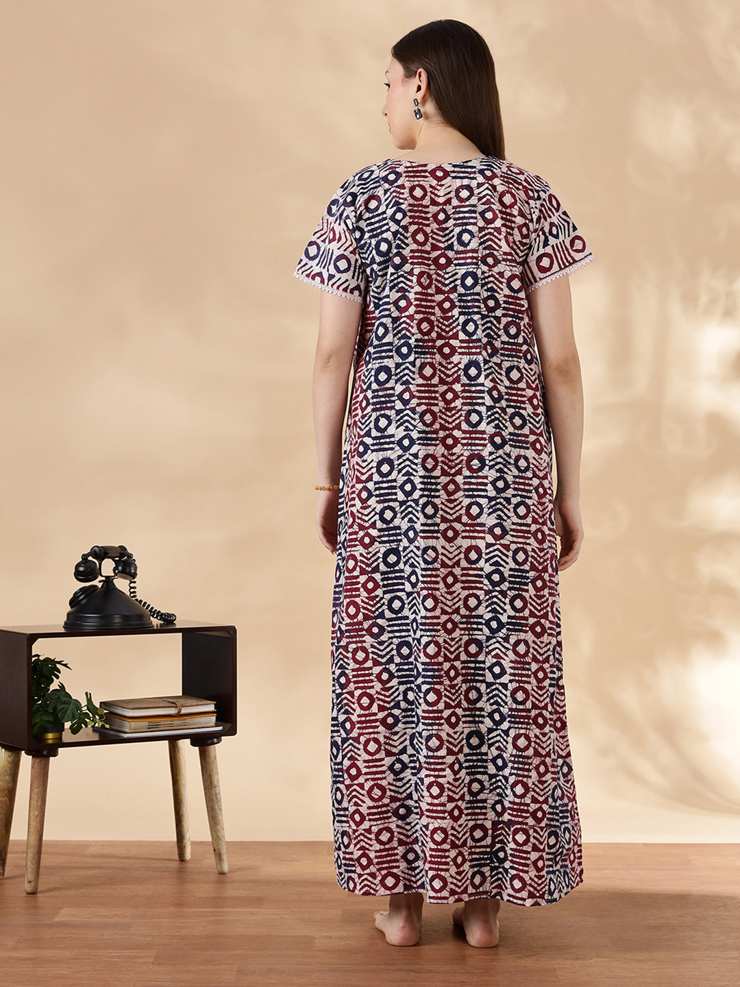 Original pure cotton batik print nighty for women