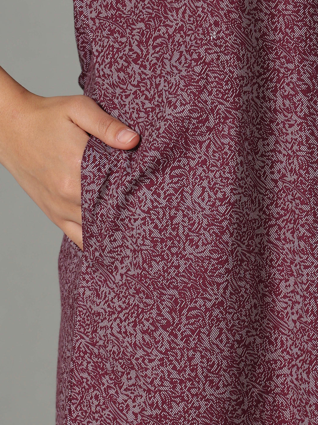 Purple floral embroidered cotton nighty for women online