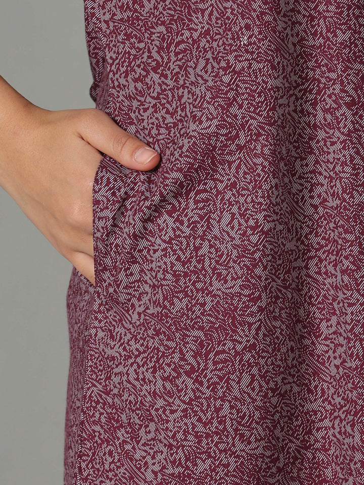 Purple floral embroidered cotton nighty for women online