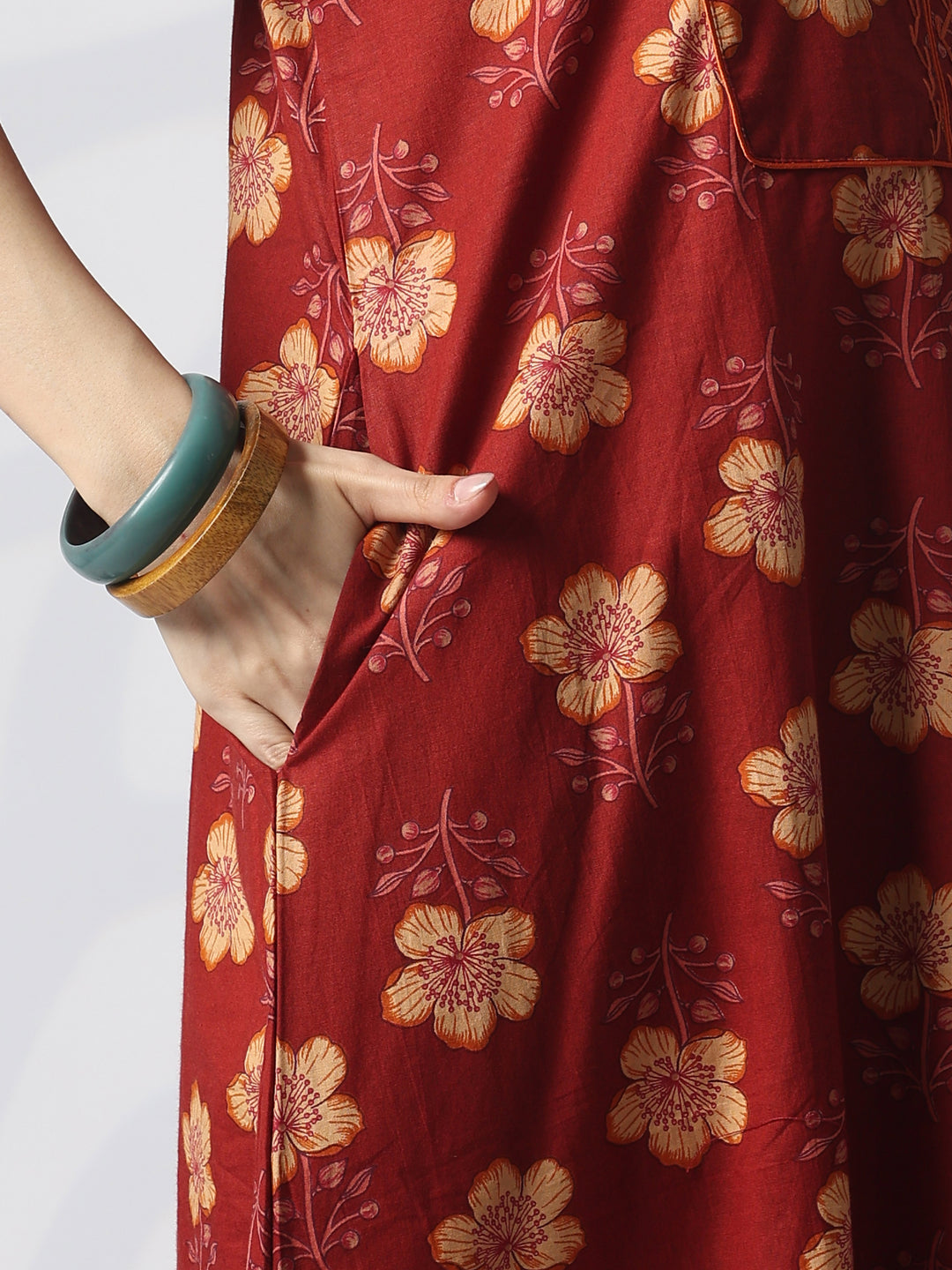Floral pure cotton designer nighty for women online