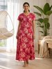 Petal Berry Floral Print Designer Nighty for Women Comfortable