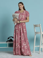 Floral Alpine Frock Nighty for Women Soft Comfortable Nightwear