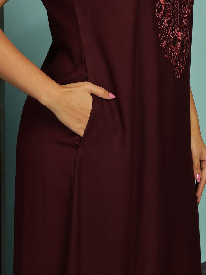Rose wood floral nighty for women with soft fabric