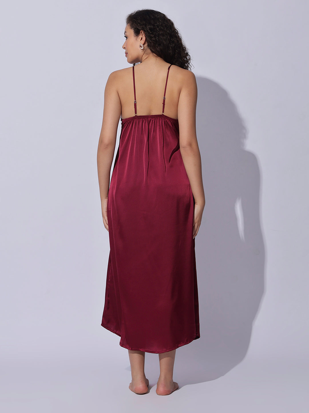 Premium and trendy satin robe night gown set for women