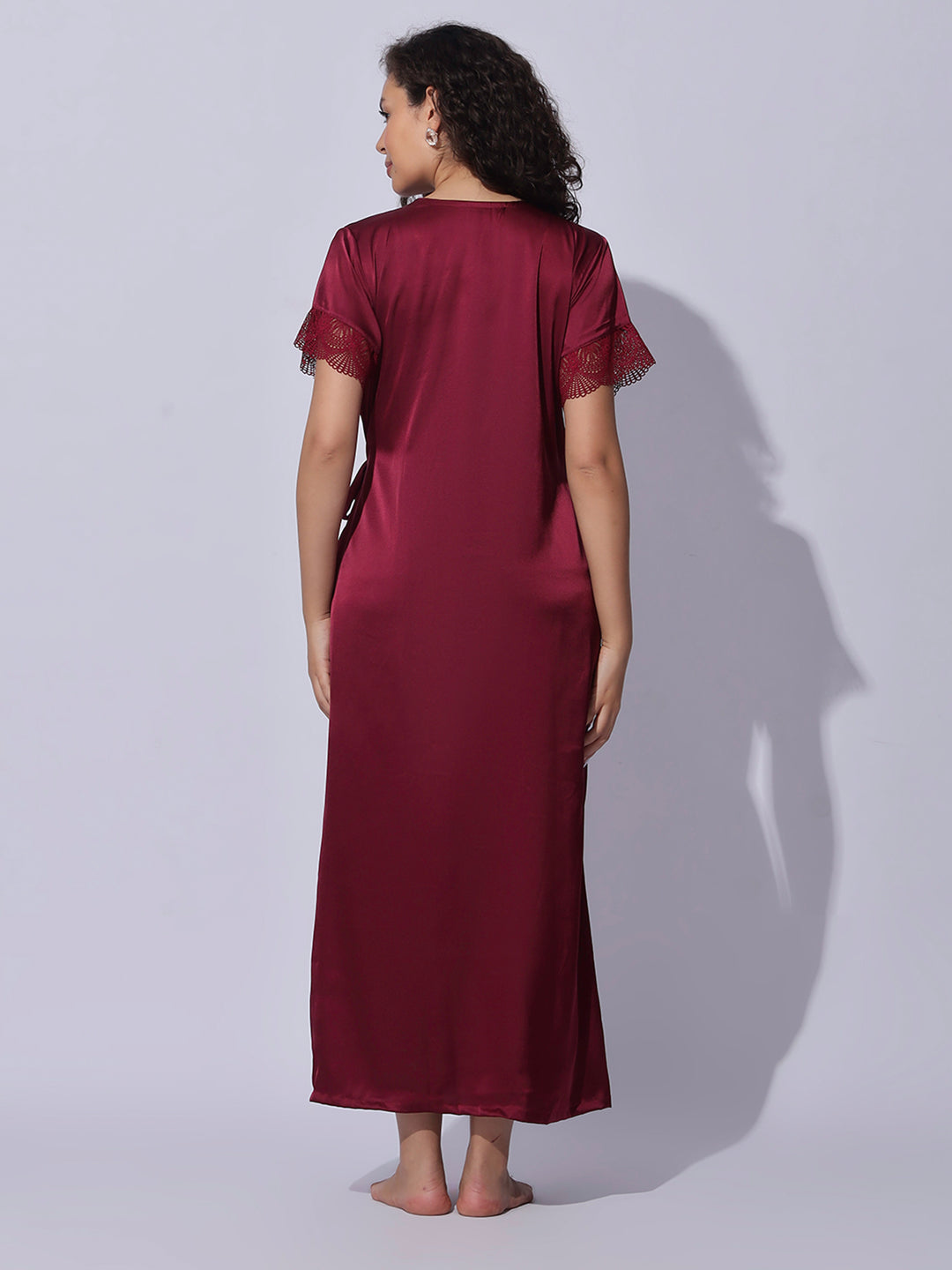 Premium and trendy satin robe night gown set for women