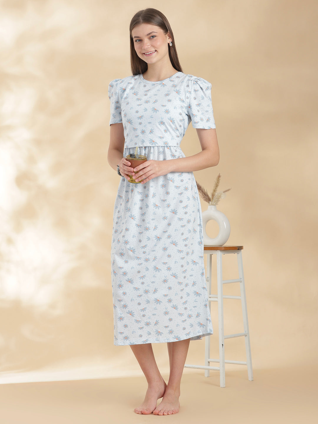 Bluebell daisy maternity nighty dress for women