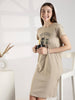 Sand Cotton Short Nighty for Women Knee Length Plus Size