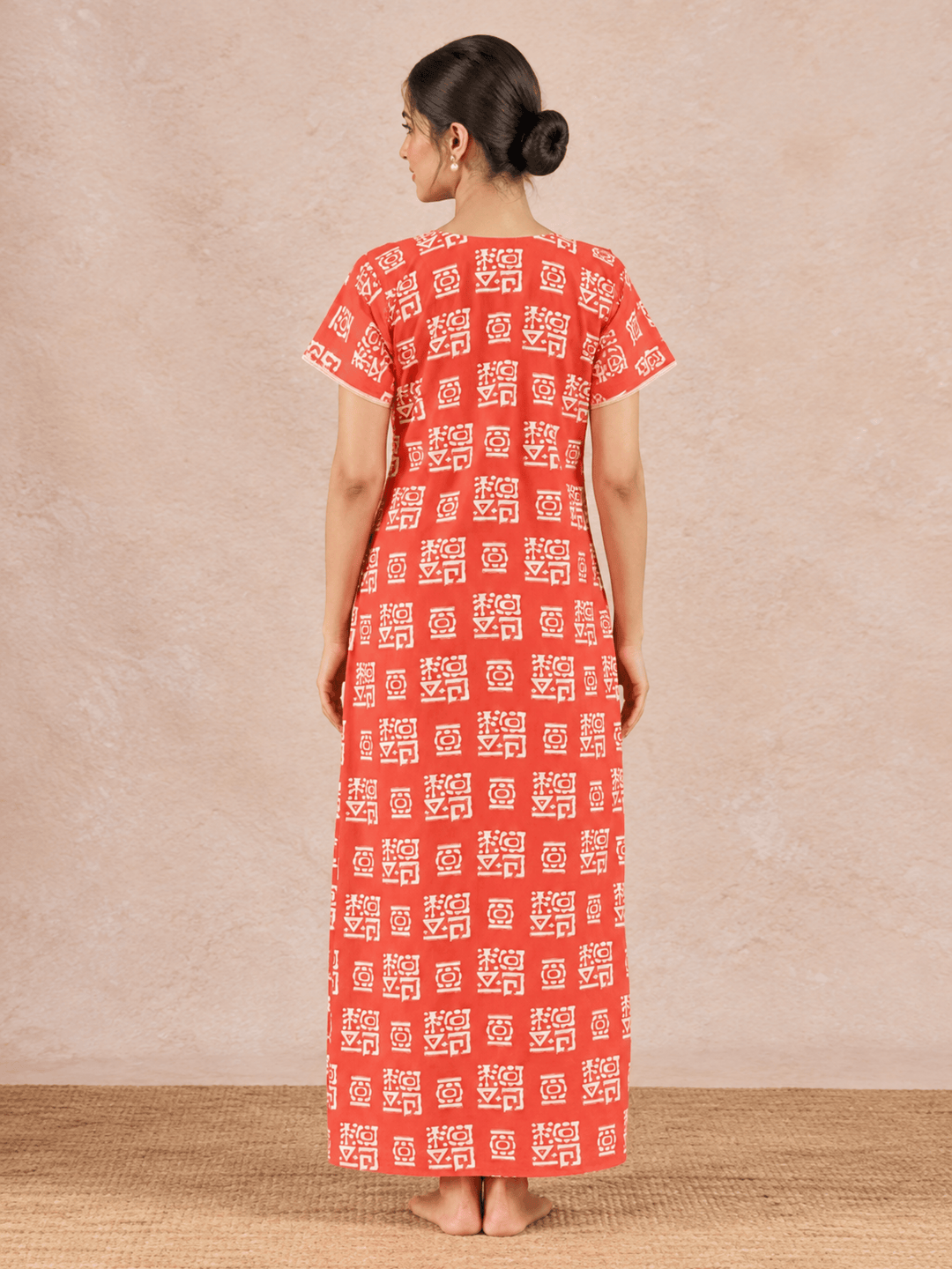 Pure cotton batik print nighty dress for women online