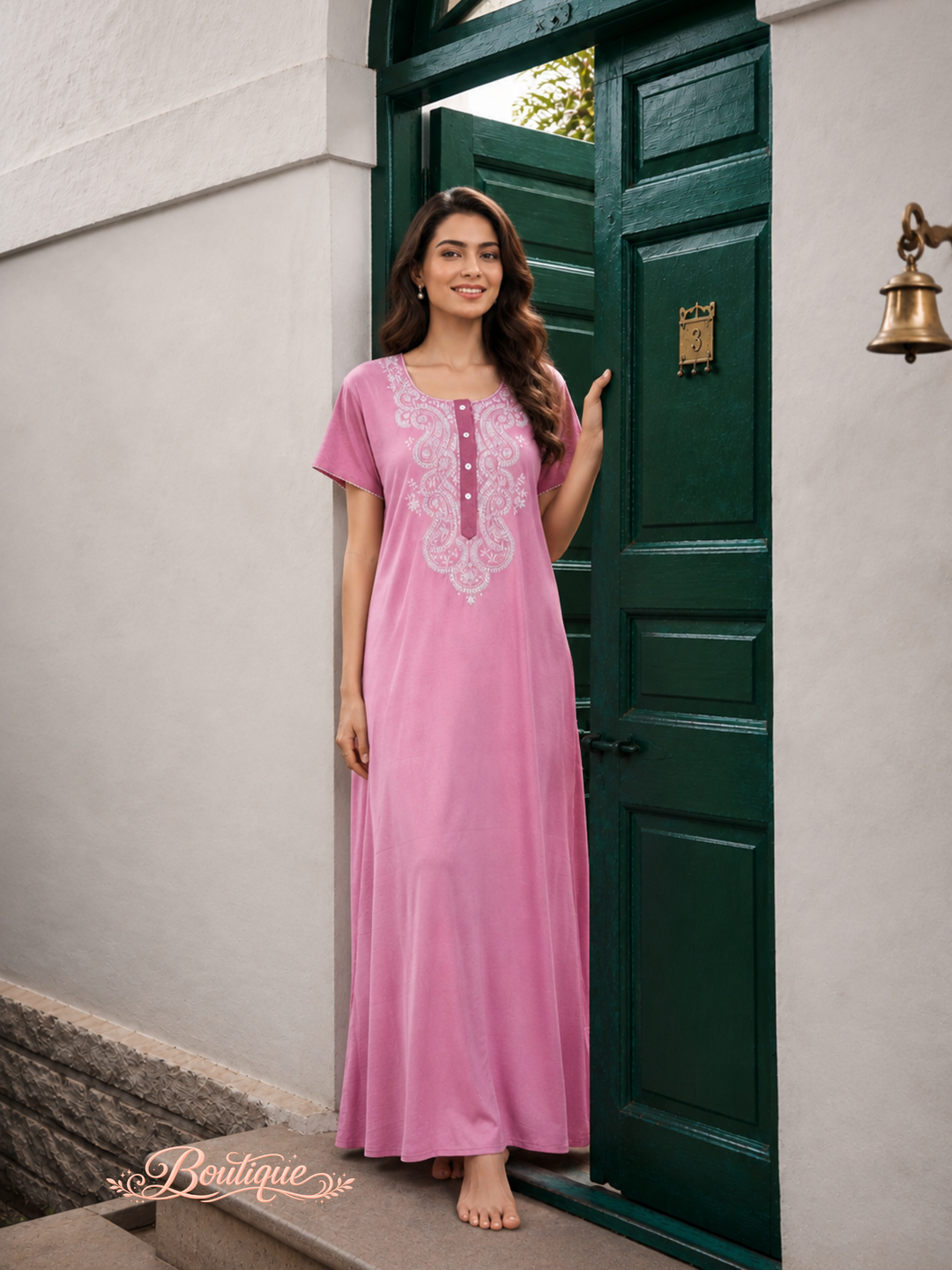 Whisper rose sleepwear for women in a soft night dress style.