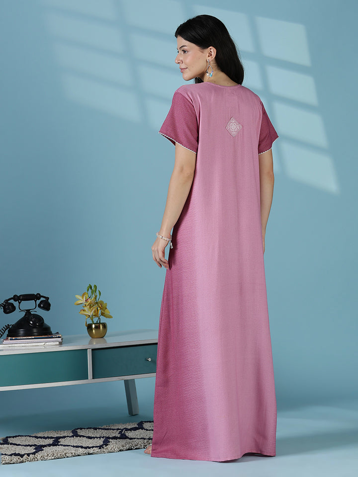 Whisper rose sleepwear for women in a soft night dress style.